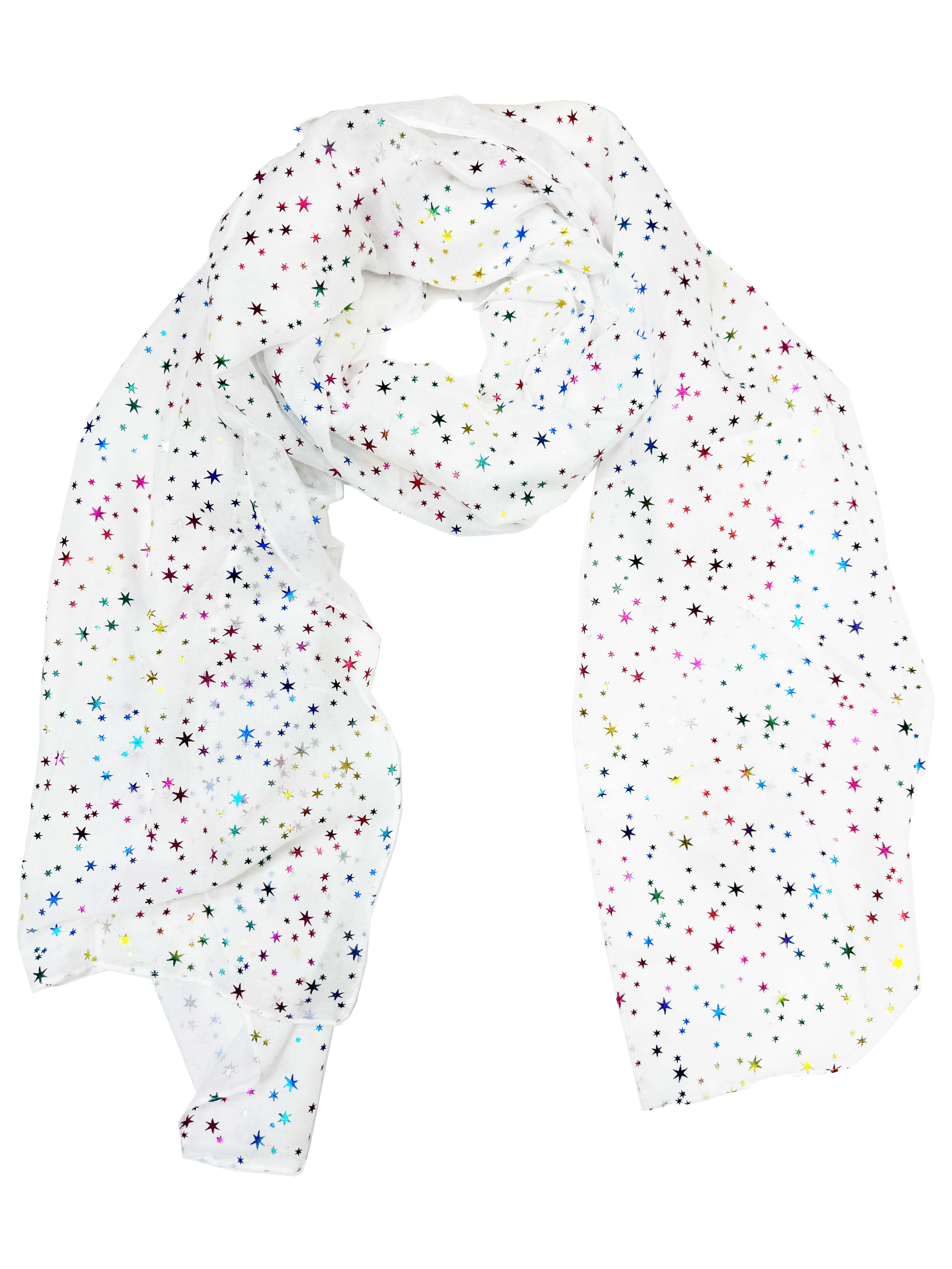 Rainbow Foil Stars Scarves