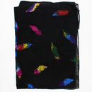 Rainbow Foil Feathers Scarves