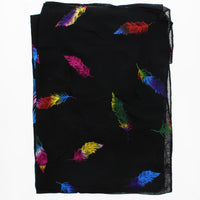 Rainbow Foil Feathers Scarves