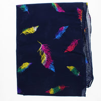 Rainbow Foil Feathers Scarves