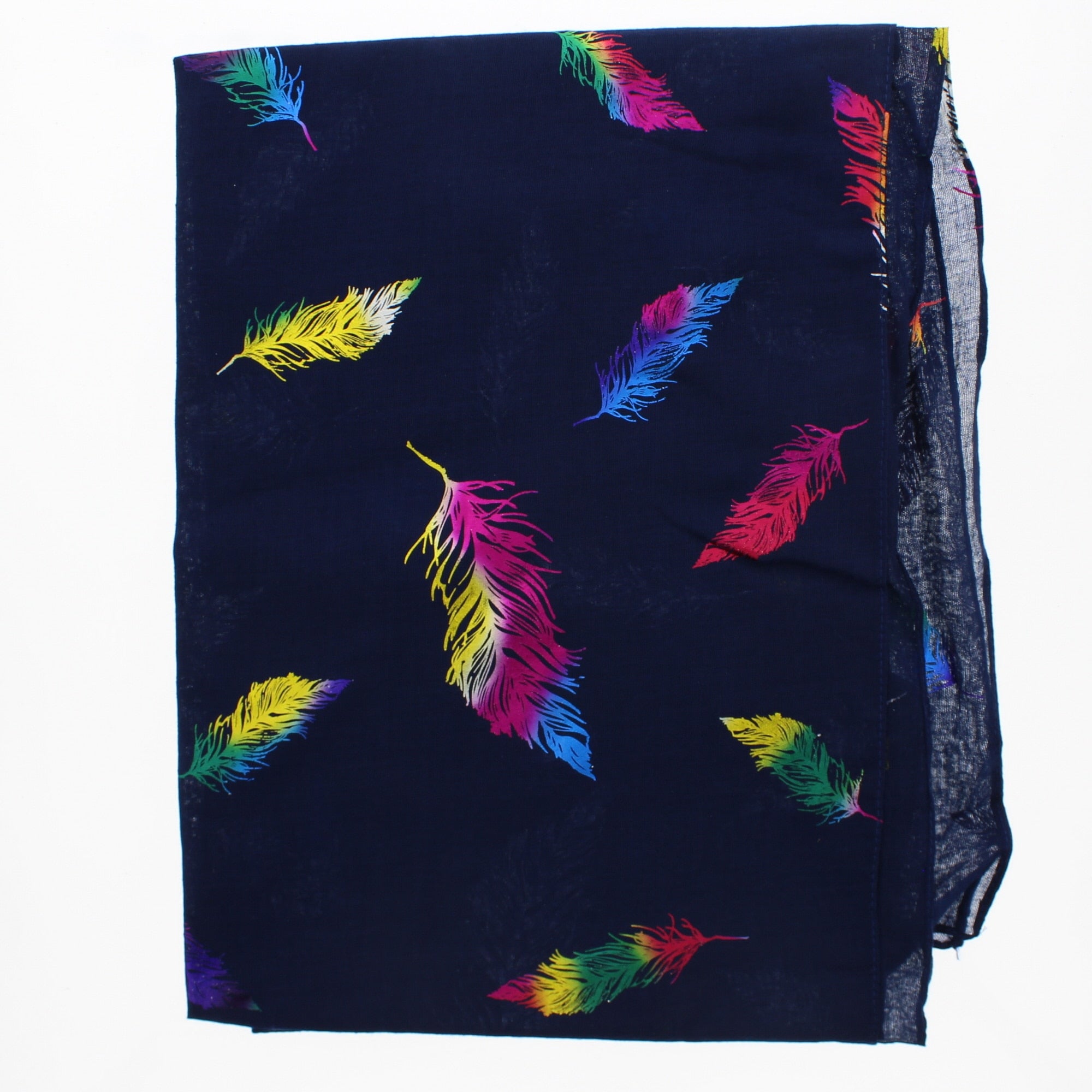 Rainbow Foil Feathers Scarves