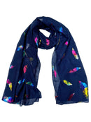 Rainbow Foil Feathers Scarves