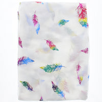 Rainbow Foil Feathers Scarves