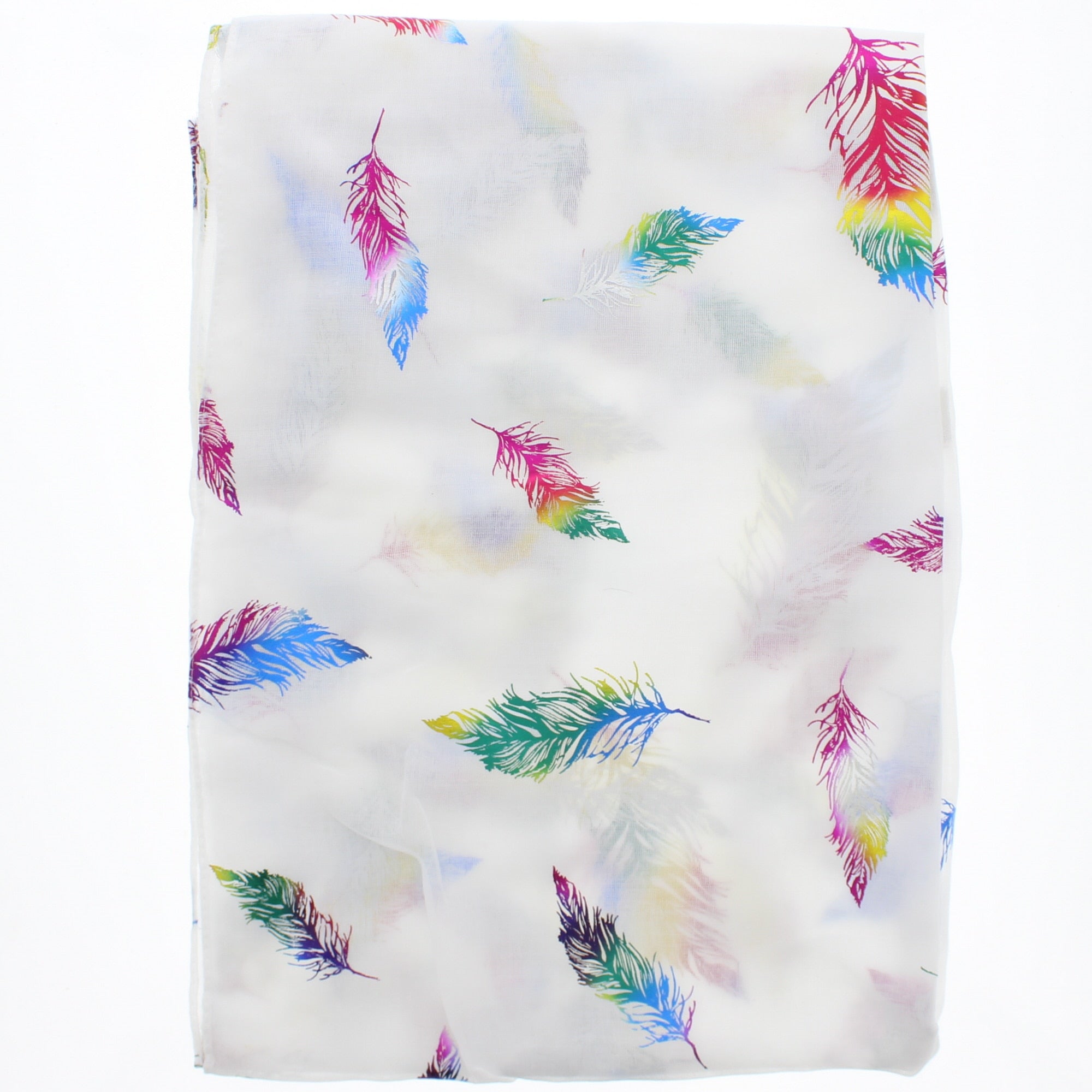Rainbow Foil Feathers Scarves