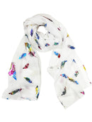 Rainbow Foil Feathers Scarves