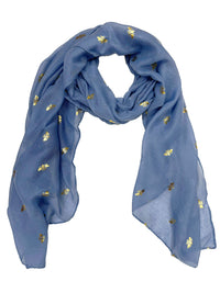 Gold Foil Bees Scarves