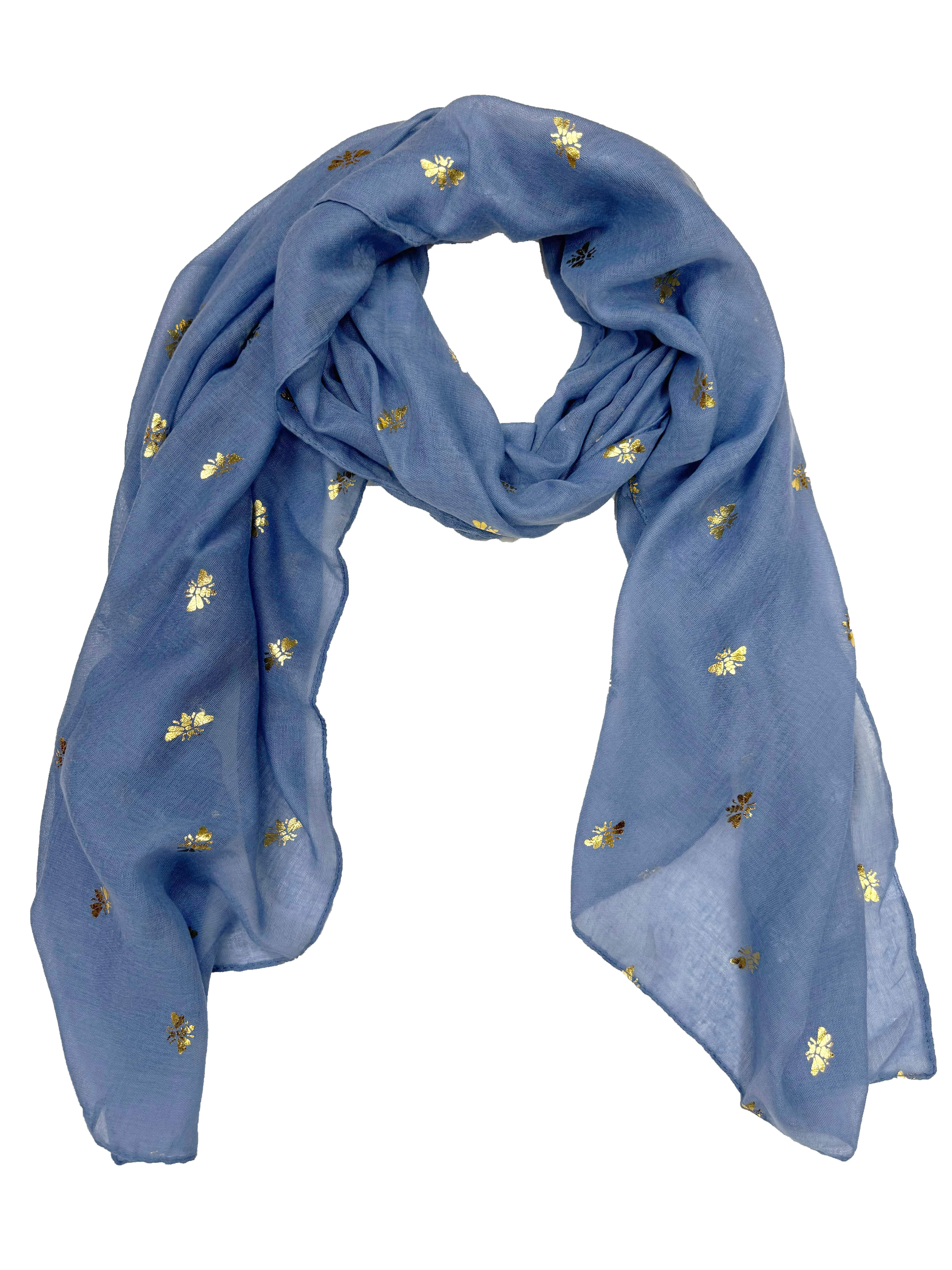 Gold Foil Bees Scarves