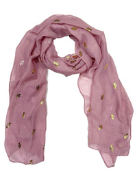 Gold Foil Bees Scarves