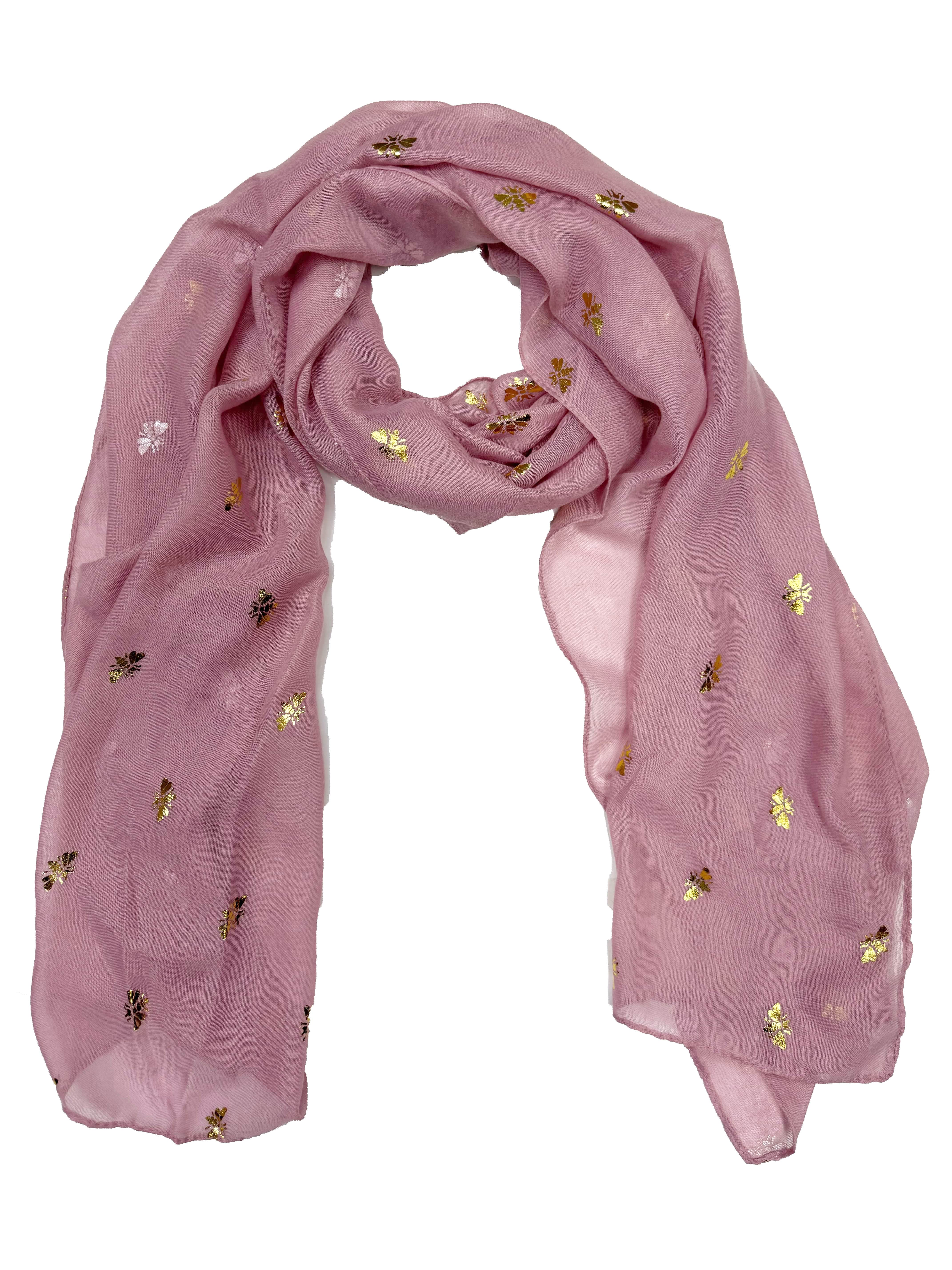 Gold Foil Bees Scarves
