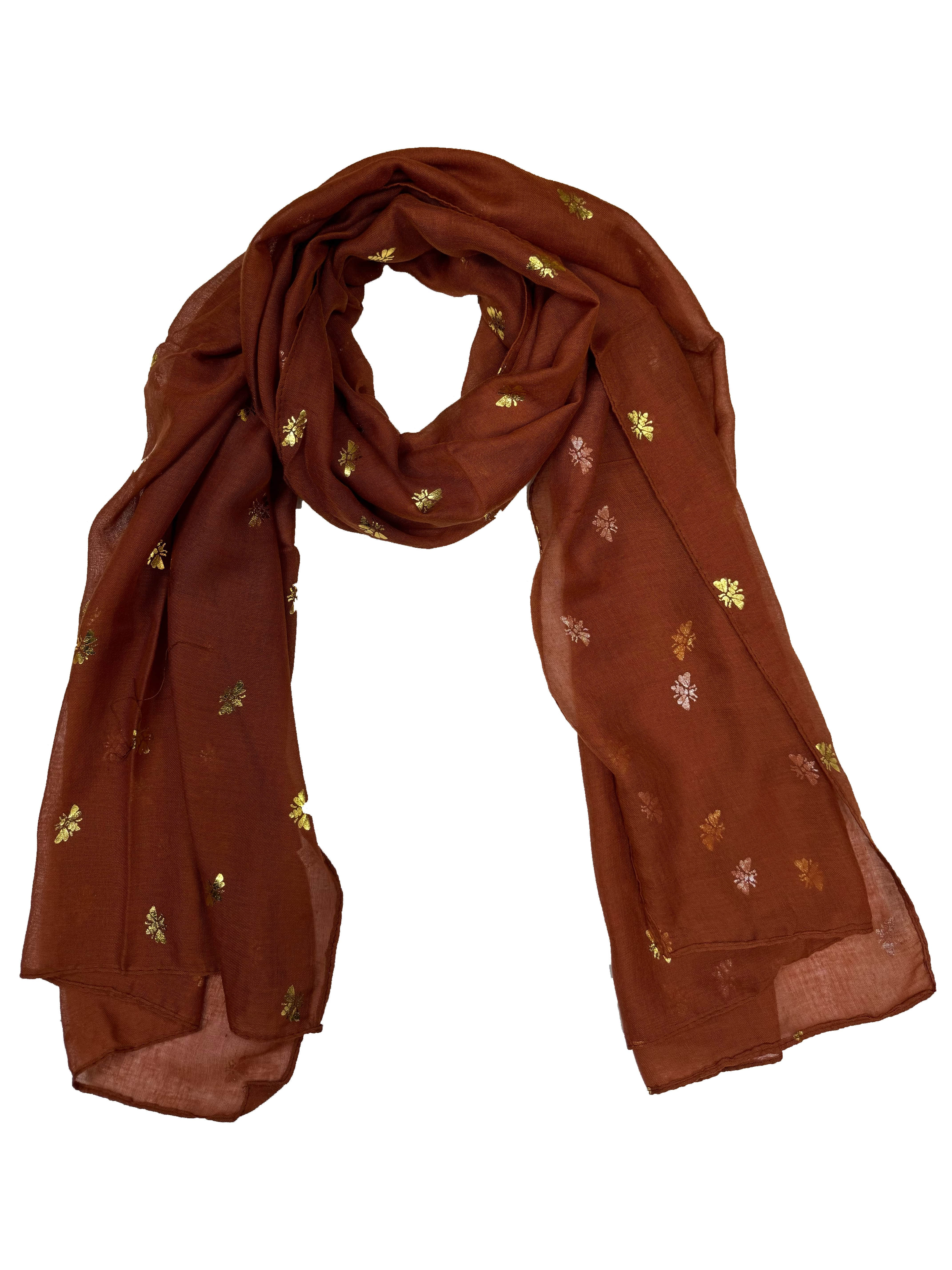 Gold Foil Bees Scarves