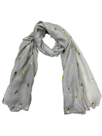 Gold Foil Bees Scarves