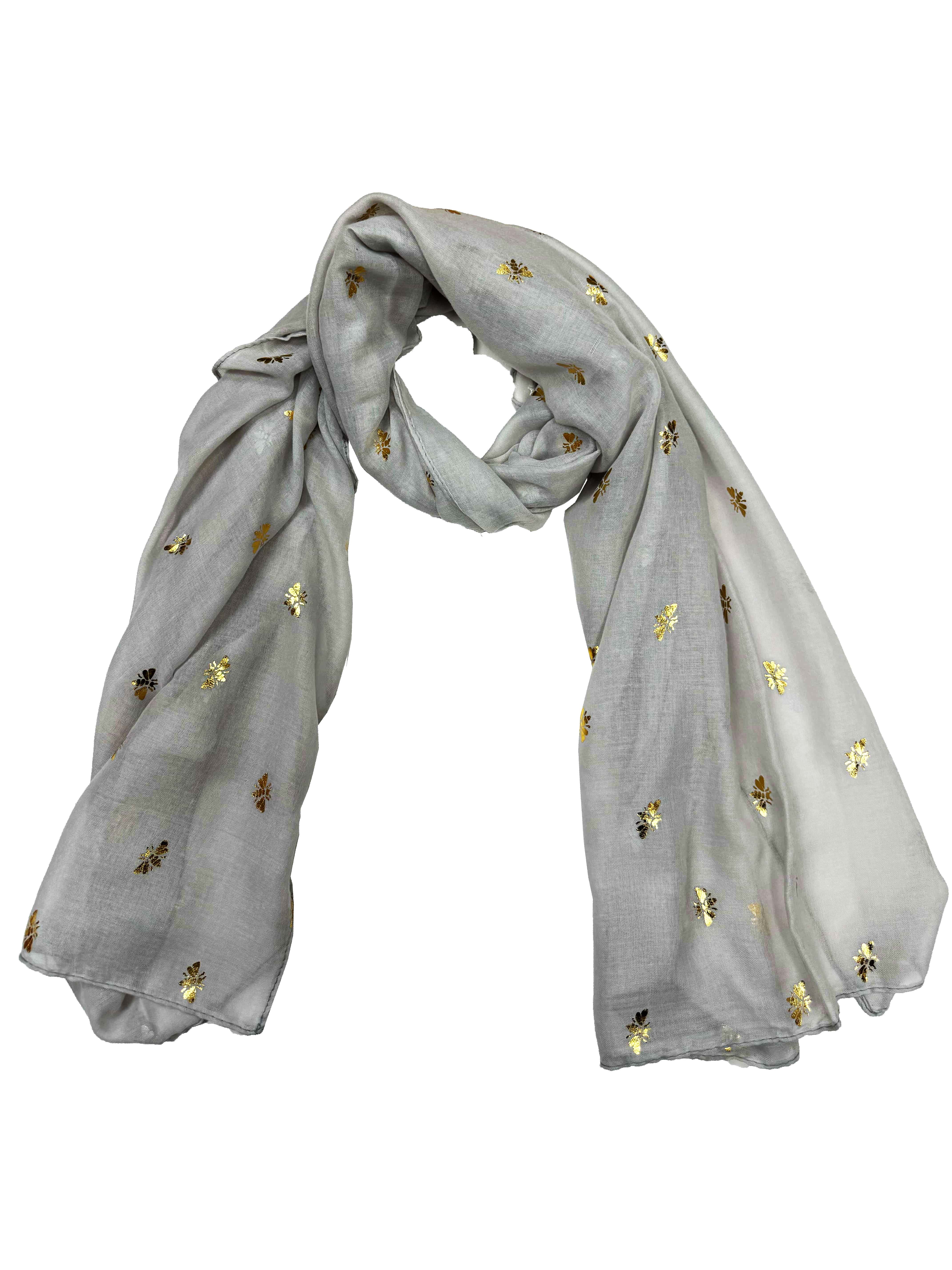 Gold Foil Bees Scarves