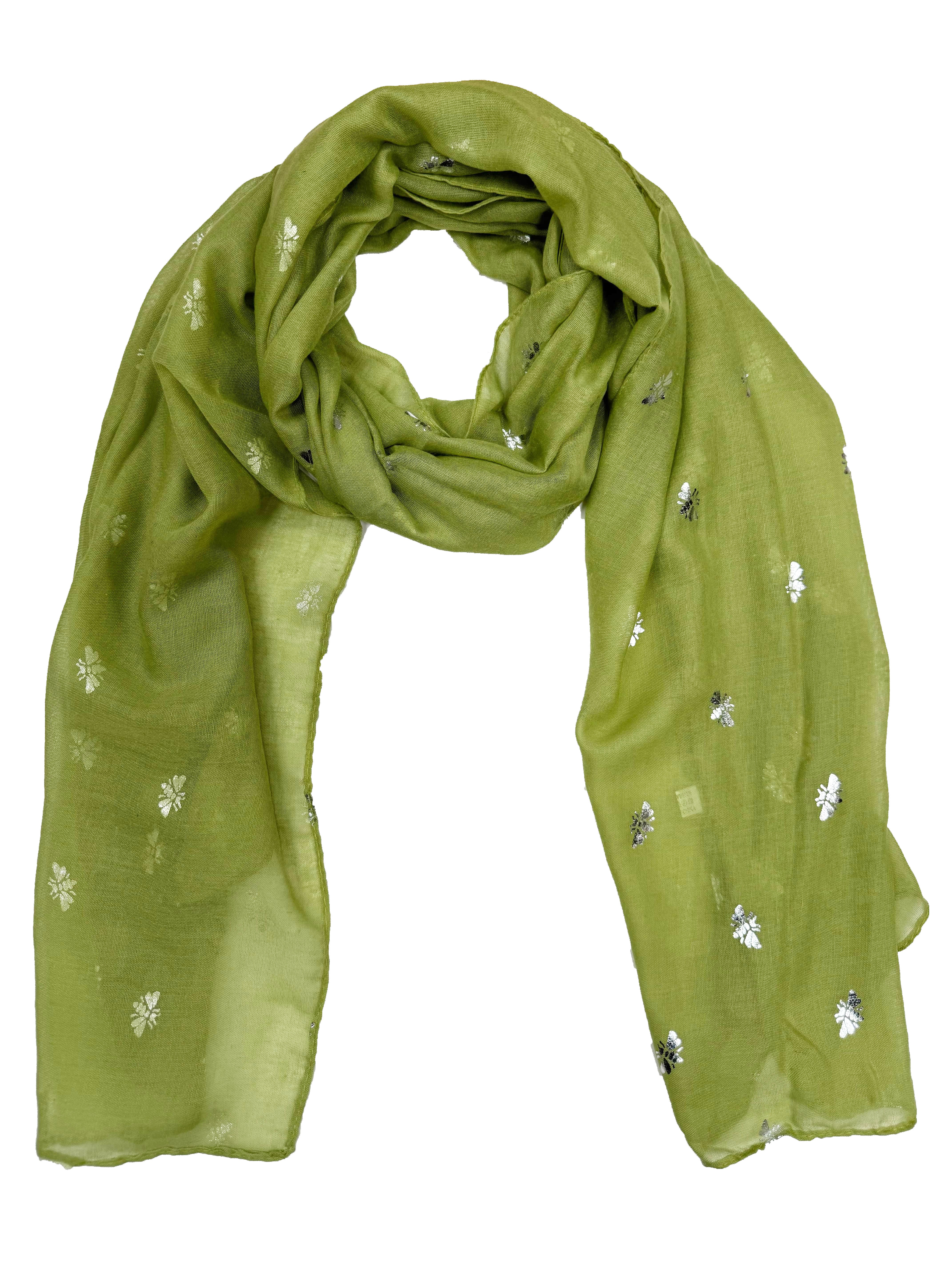 Silver Foil Bees Scarves