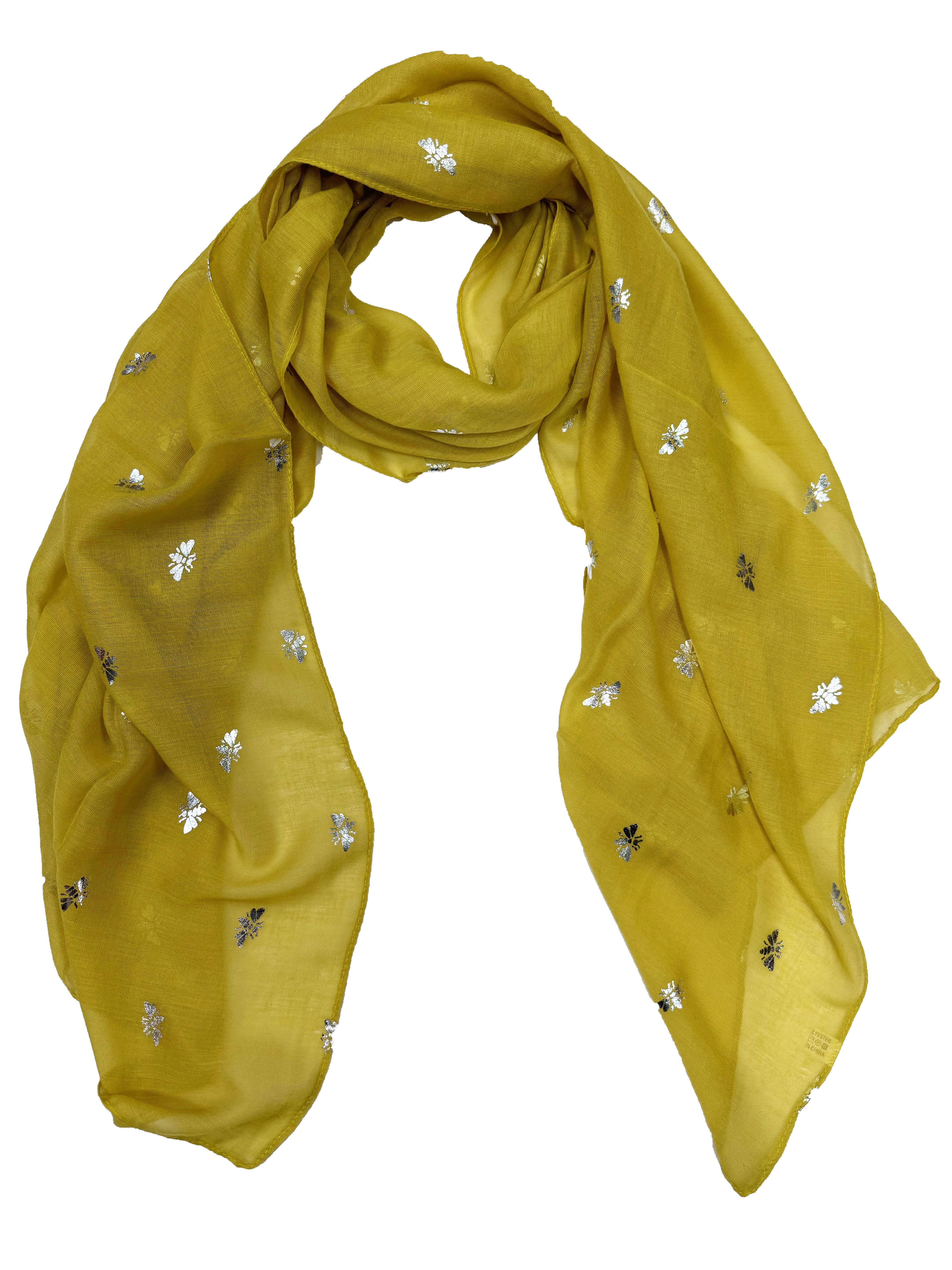 Silver Foil Bees Scarves