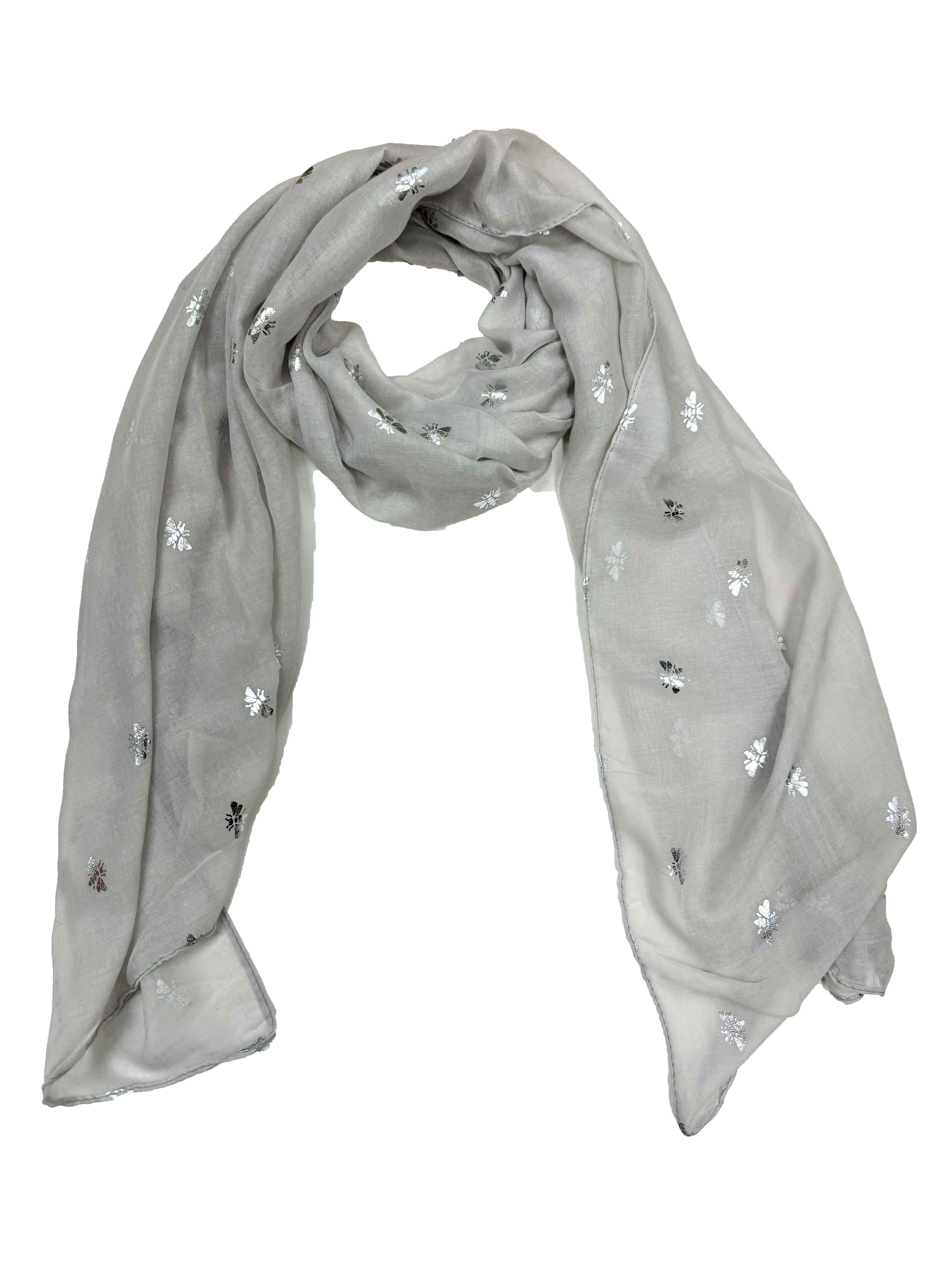 Silver Foil Bees Scarves