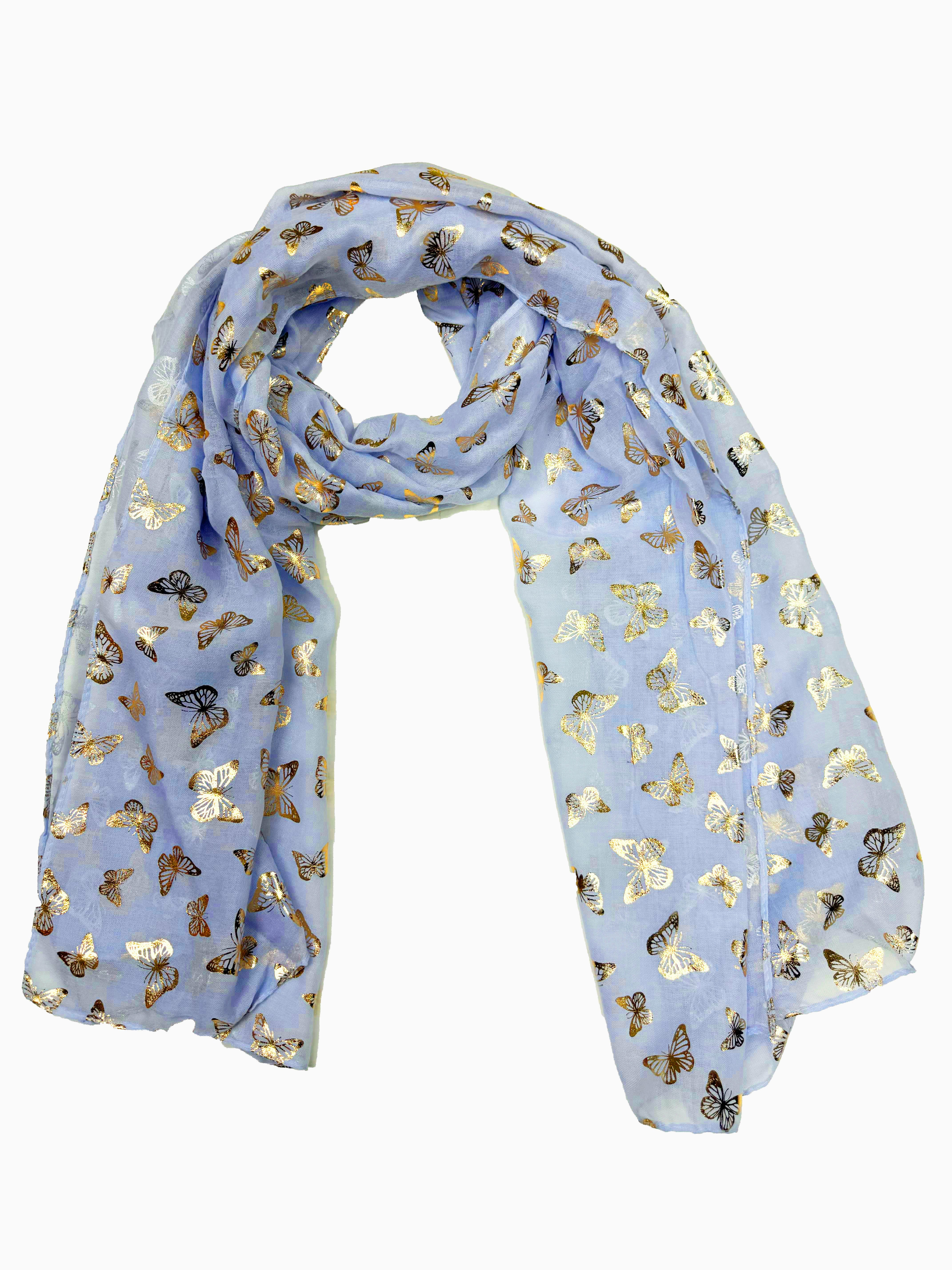 Mini Gold Foil Butterflies Scarves