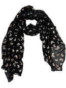 Mini Gold Foil Butterflies Scarves