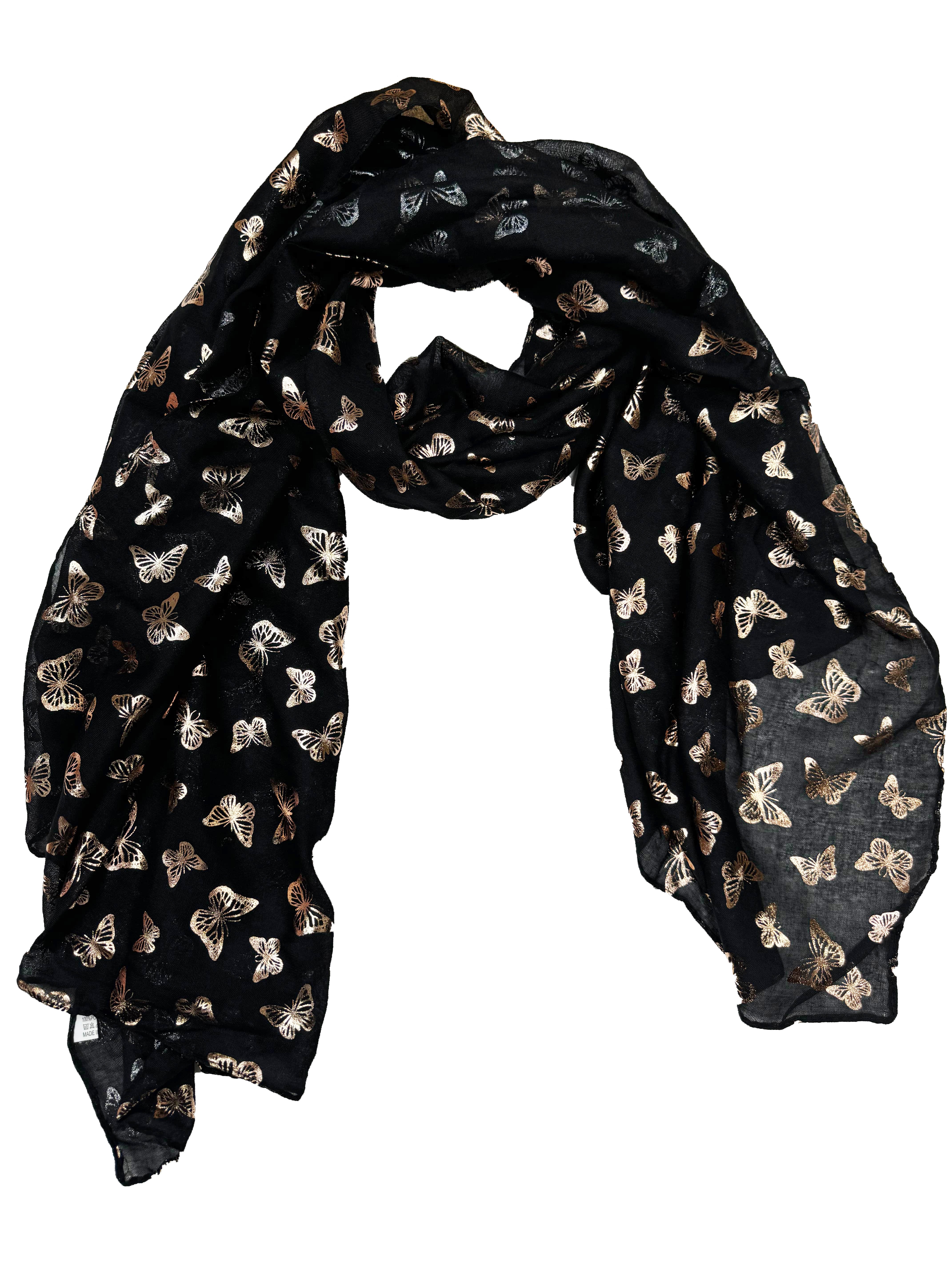 Mini Gold Foil Butterflies Scarves
