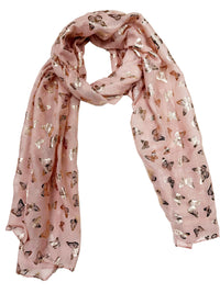 Mini Gold Foil Butterflies Scarves