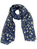 Mini Gold Foil Butterflies Scarves