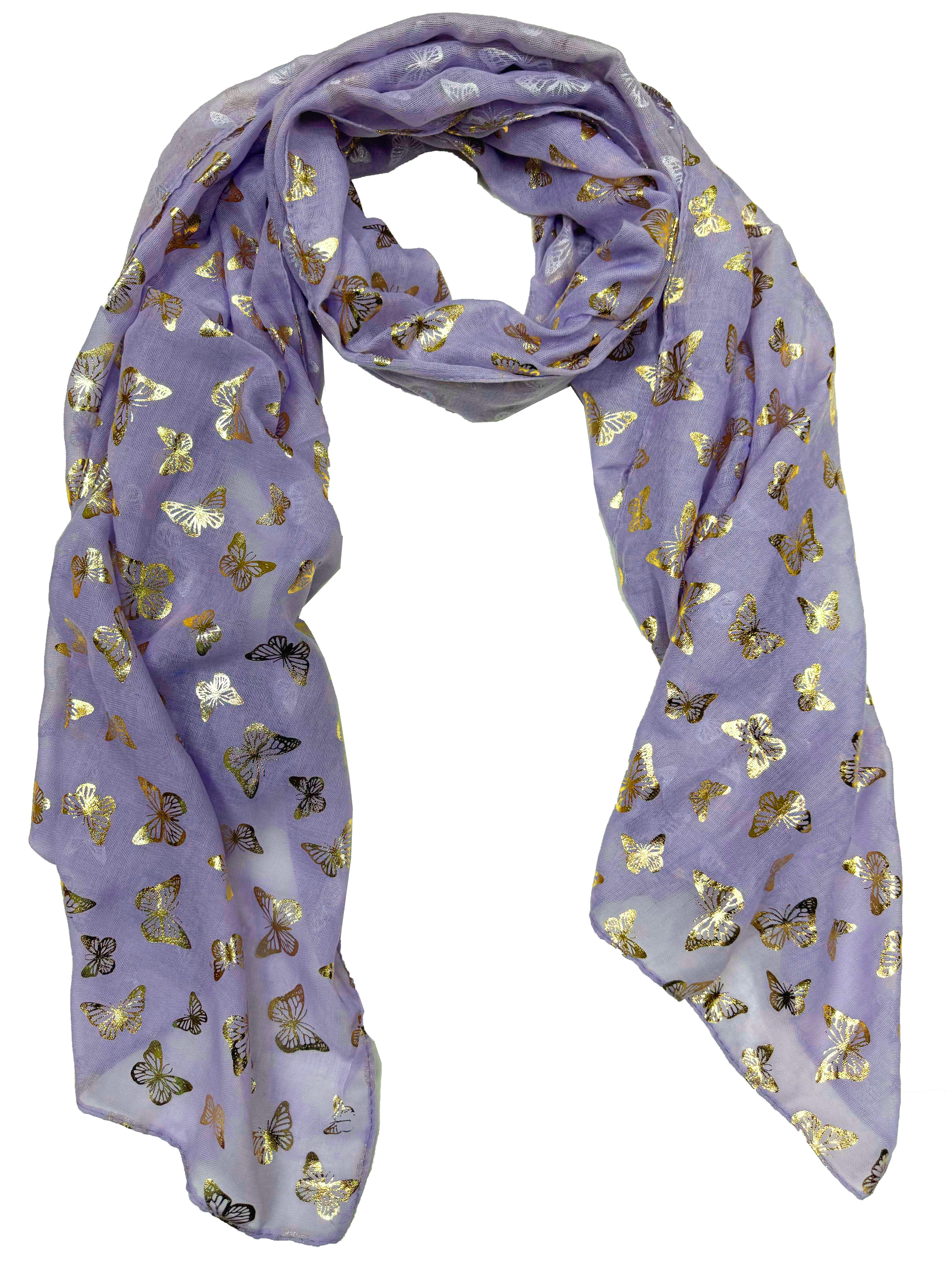 Mini Gold Foil Butterflies Scarves