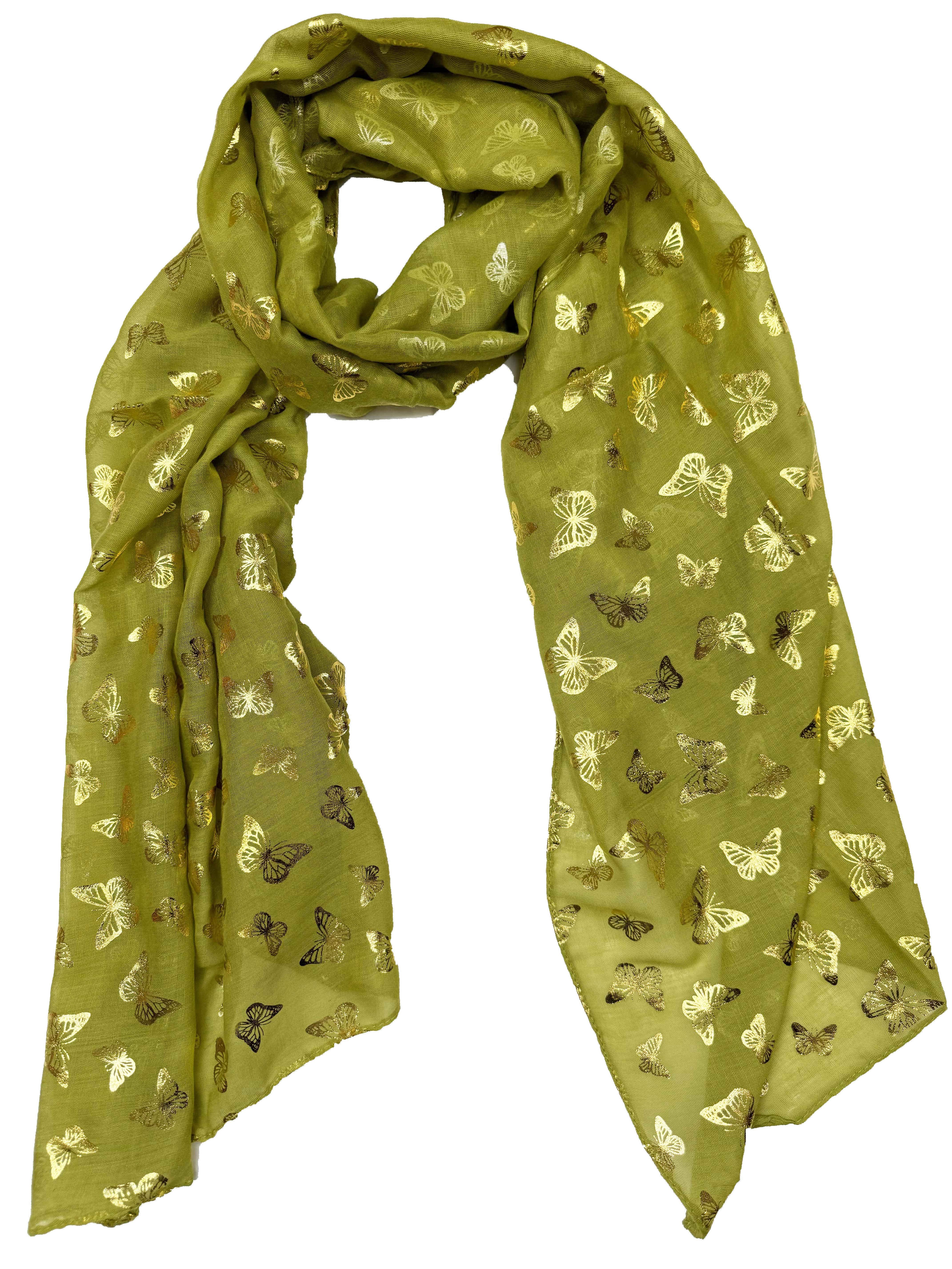 Mini Gold Foil Butterflies Scarves