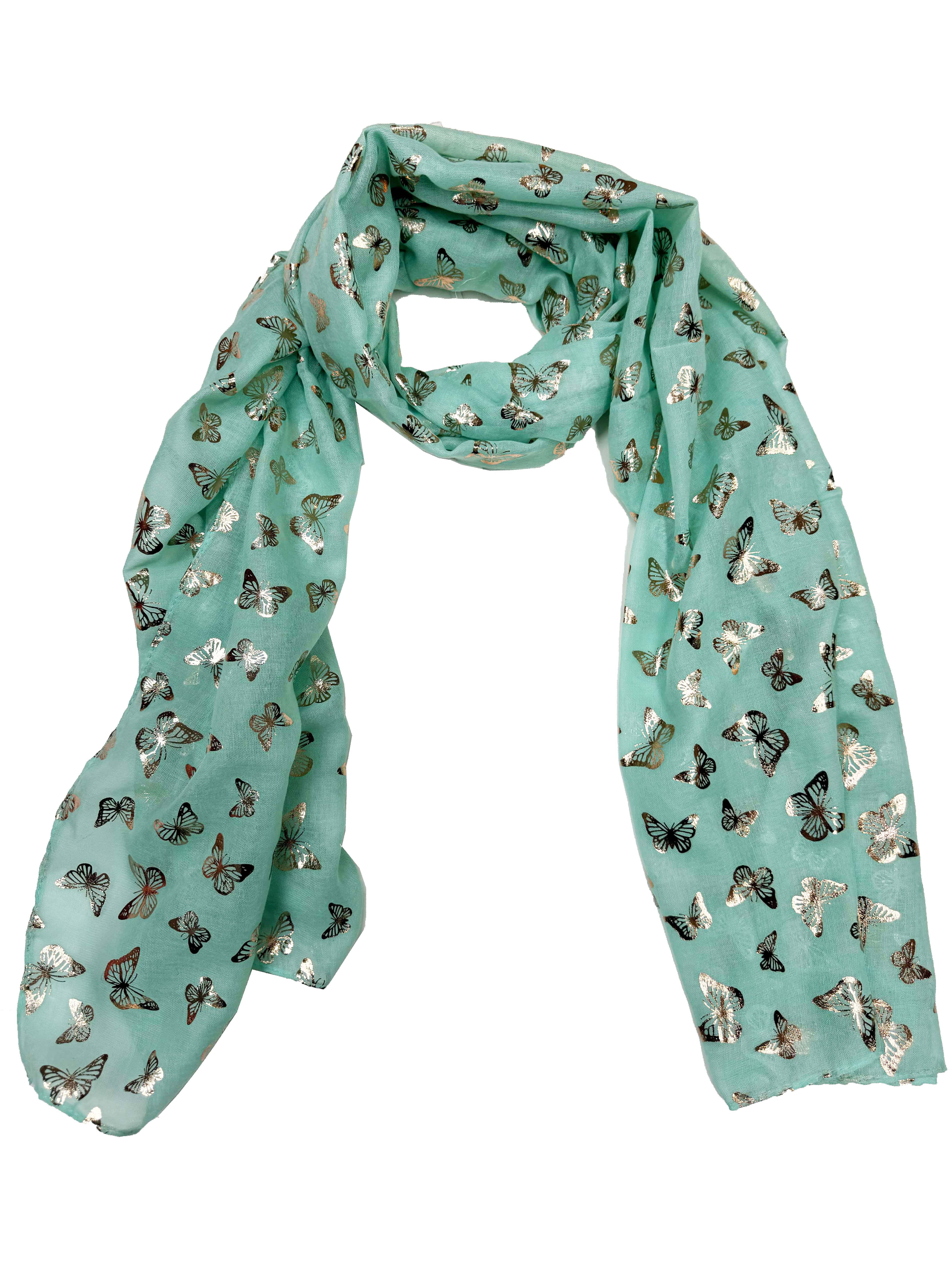 Mini Gold Foil Butterflies Scarves