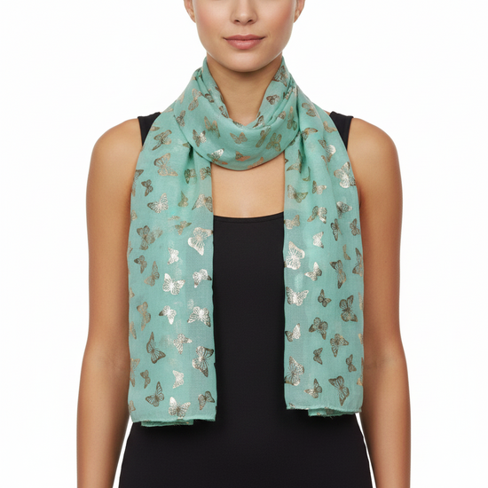 Mini Gold Foil Butterflies Scarves