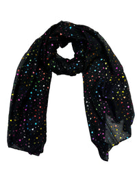 Rainbow Foil Hearts Scarves