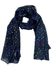 Rainbow Foil Hearts Scarves