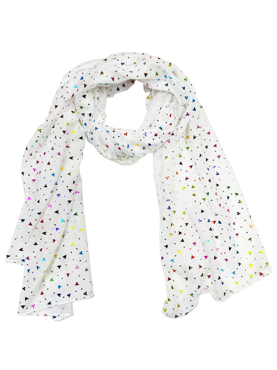 Rainbow Foil Hearts Scarves