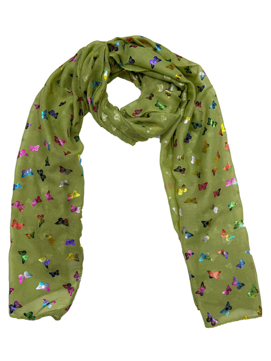 Mini Rainbow Foil Butterflies Scarves
