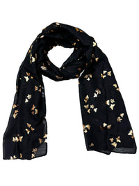 Tiny Gold Foil Butterflies Scarves