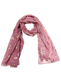 Tiny Gold Foil Butterflies Scarves