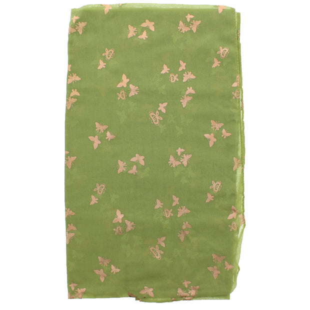 Scarf with Tiny Gold Foil Butterflies