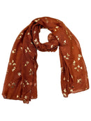 Tiny Gold Foil Butterflies Scarves