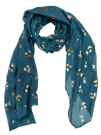 Tiny Gold Foil Butterflies Scarves