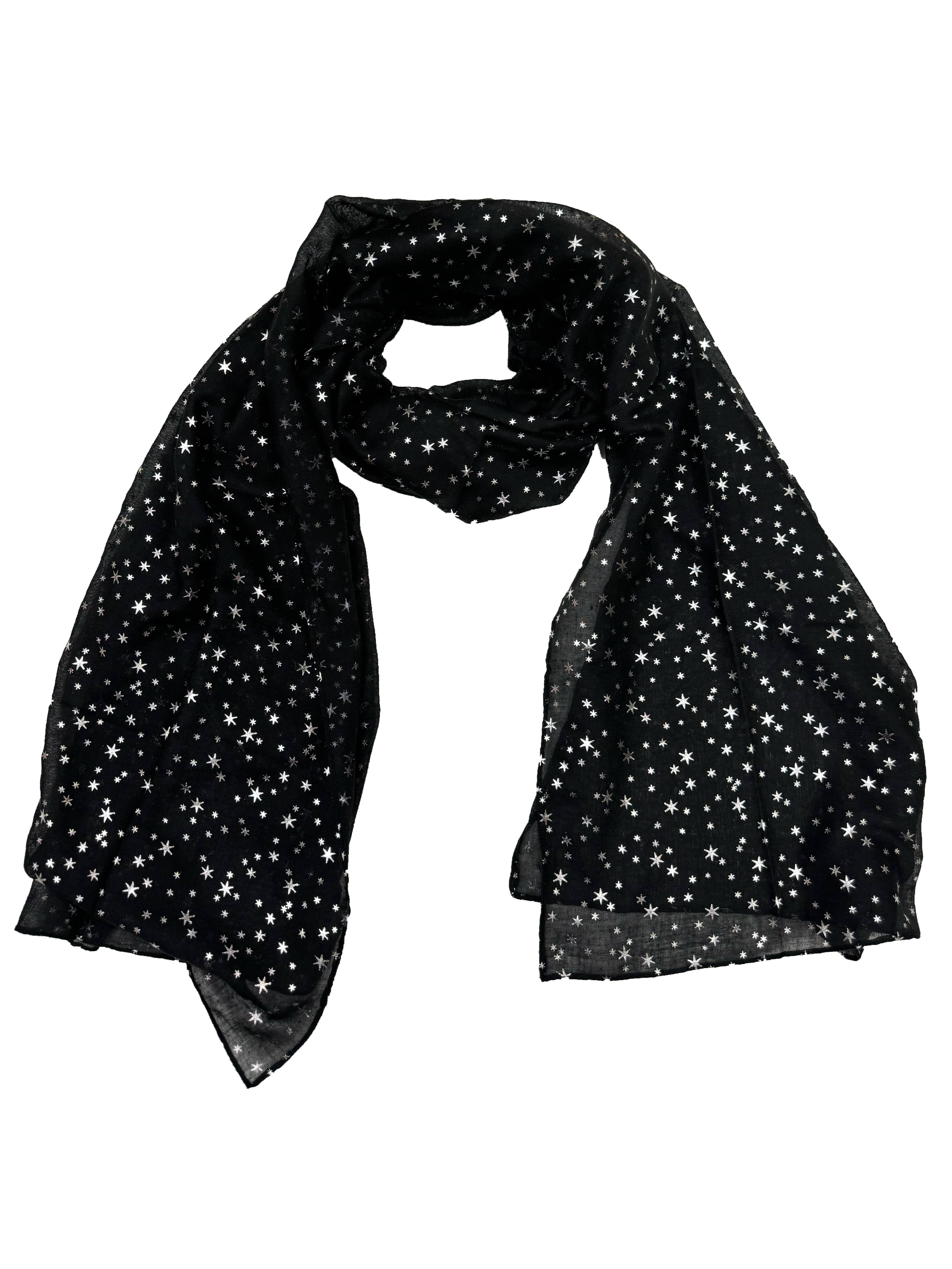 Silver Foil Stars Scarves