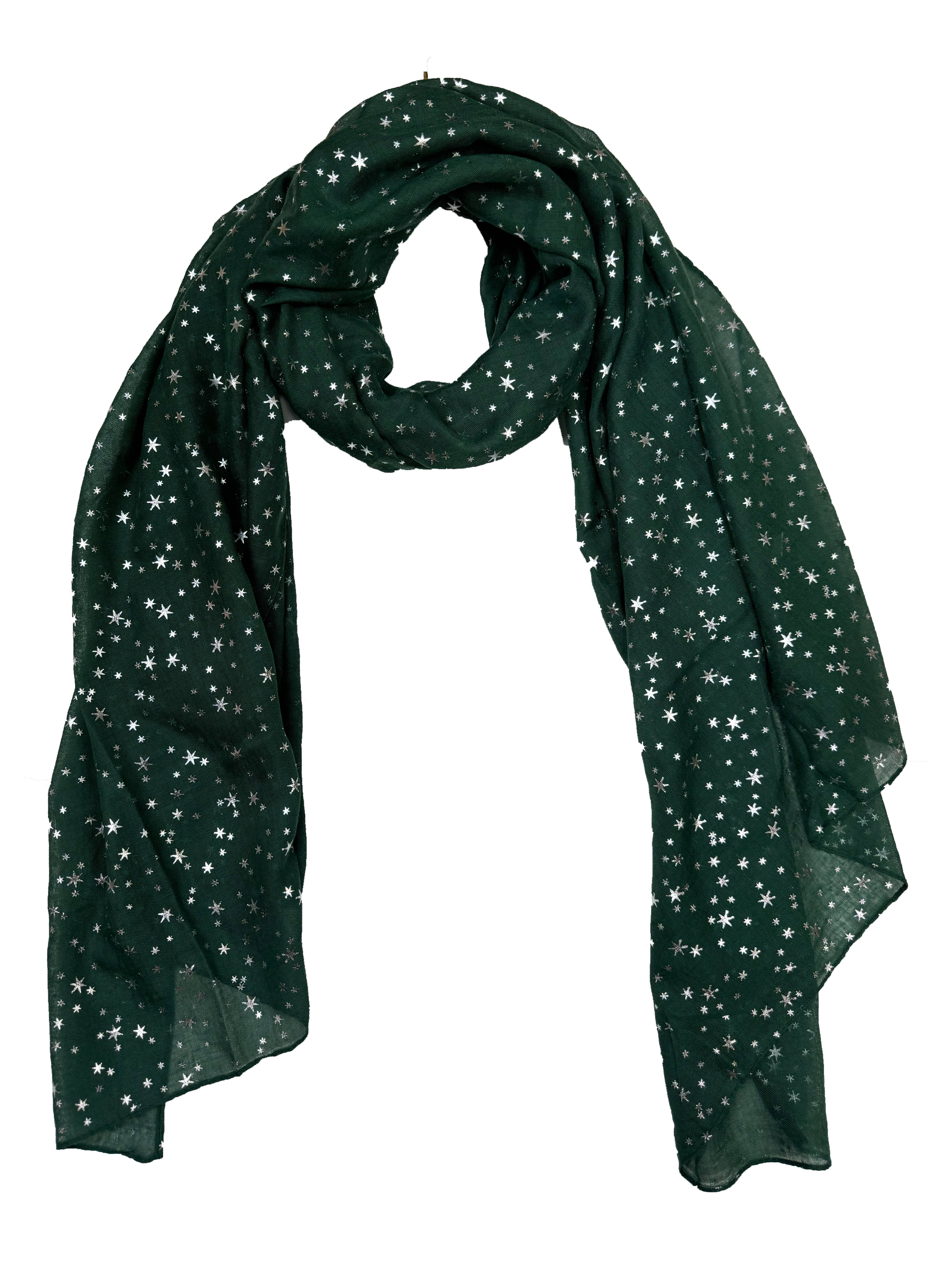 Silver Foil Stars Scarves