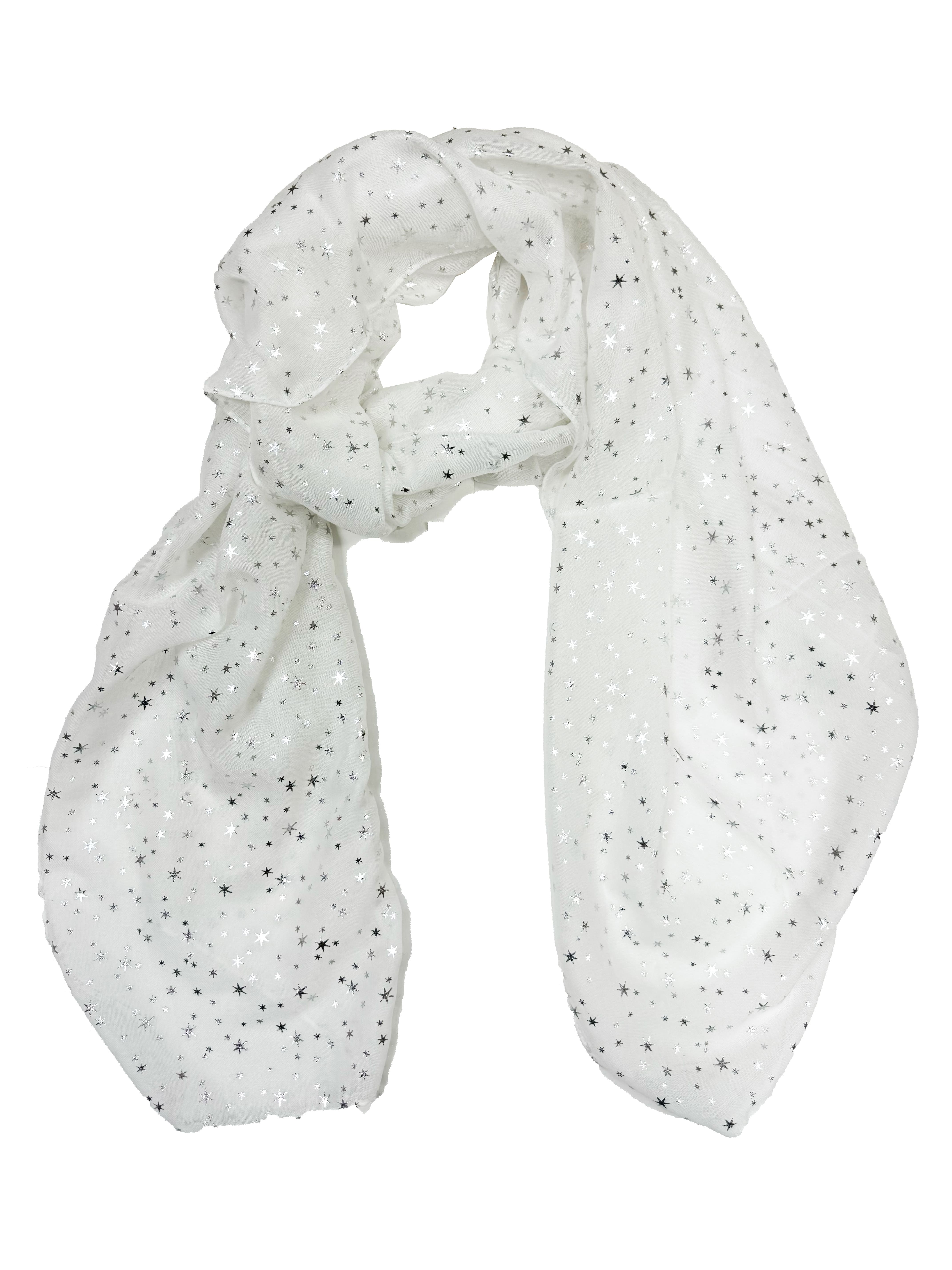 Silver Foil Stars Scarves