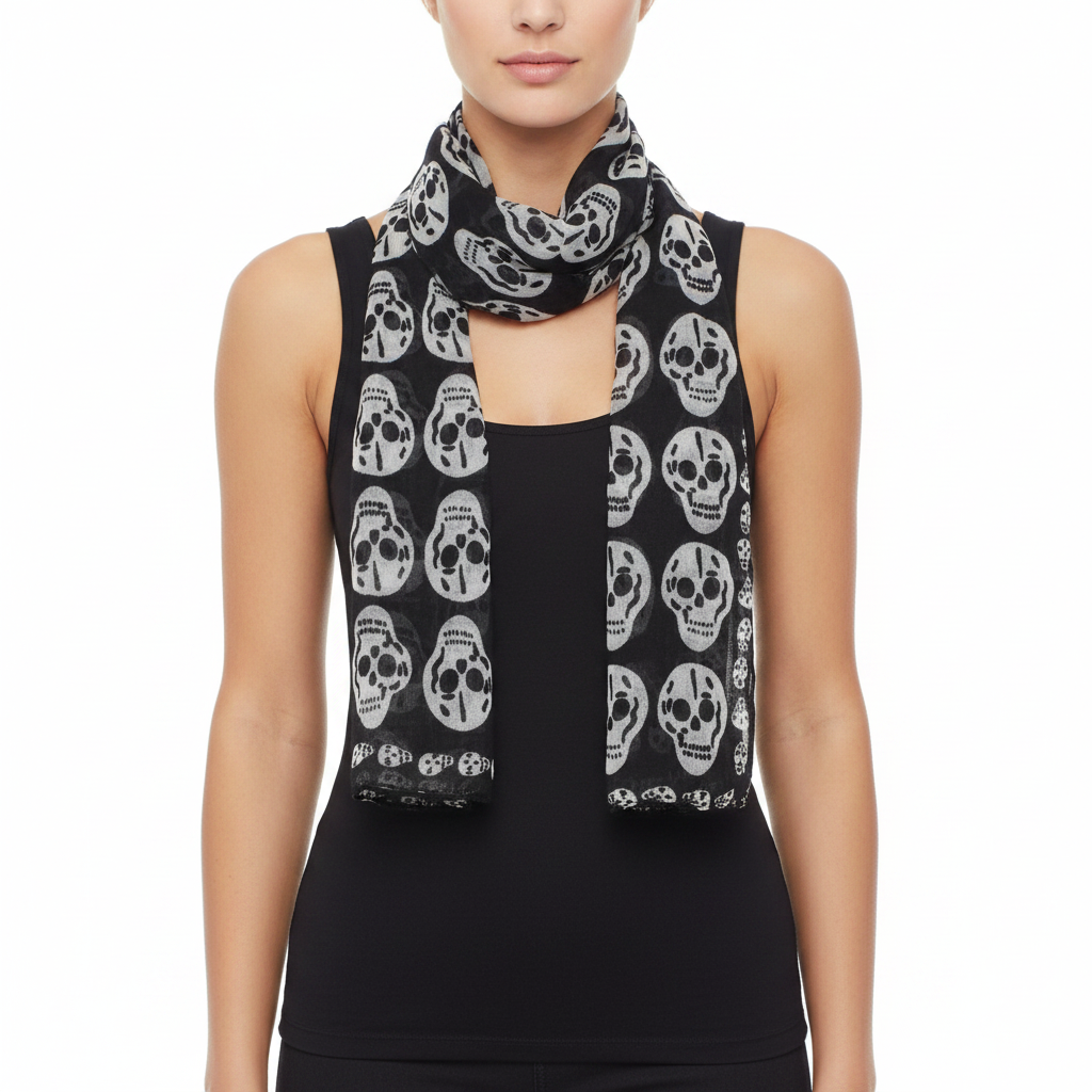 Skull Print Scarf