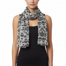 White Multi Size Skull & Heart Print Scarf