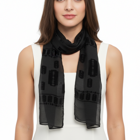 Dark Grey Scarf with Black Blades