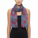 Chains, Crosses & Skull Print Wrinkled Scarf