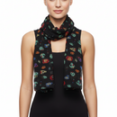Multicolour Crazy Skull Print Scarf