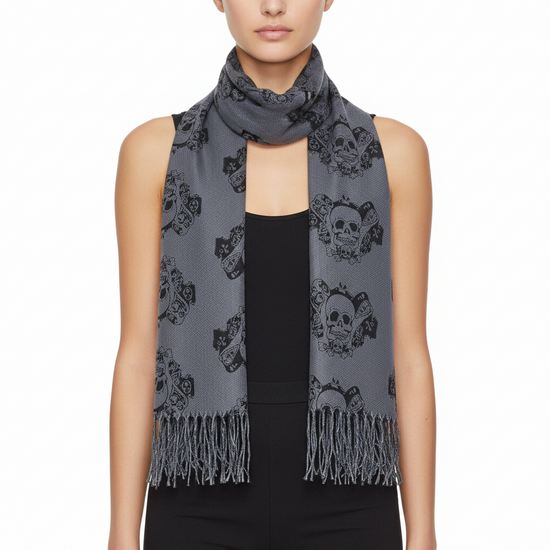 Skull & Scrolls Print Scarf