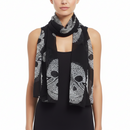 Aztec Skull Print Chiffon Scarf