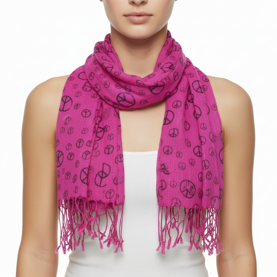 CND Peace Sign Print Scarf