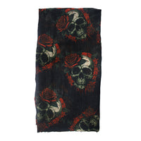 Skulls, Roses & Thorns Printed Scarf