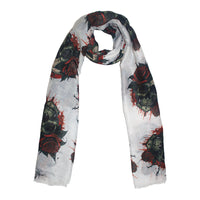 Skulls, Roses & Thorns Printed Scarf